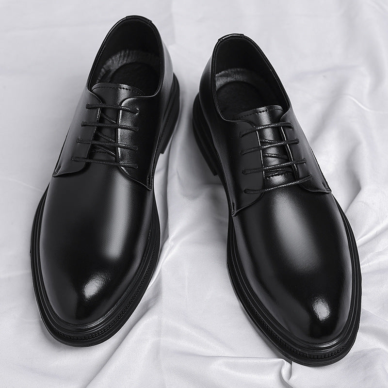 Męskie Formalne Buty Biznesowe, Cholewka Z Dwuwarstwowej Skóry Bydlęcej, Antypoślizgowa Podeszwa Z Gumy