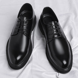 Męskie Formalne Buty Biznesowe, Cholewka Z Dwuwarstwowej Skóry Bydlęcej, Antypoślizgowa Podeszwa Z Gumy