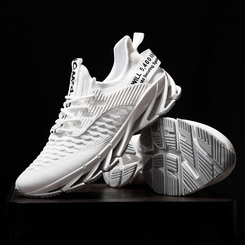 Męskie Jesienne Buty Do Biegania Oddychająca Cholewka z Siatki Fly-Woven Podeszwa TPU Sznurowane