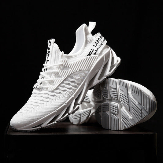Męskie Jesienne Buty Do Biegania Oddychająca Cholewka z Siatki Fly-Woven Podeszwa TPU Sznurowane