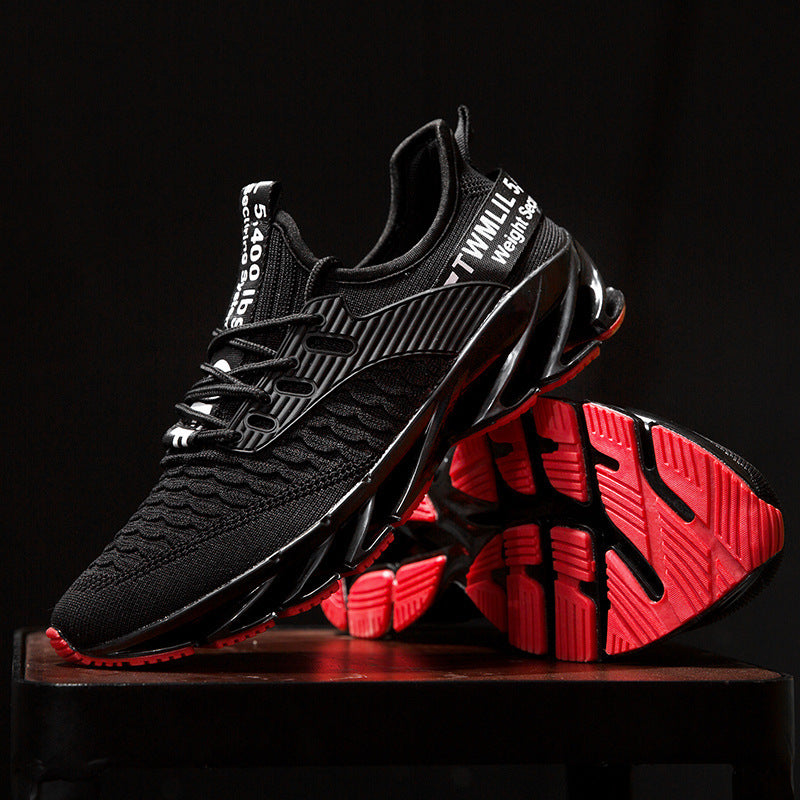 Męskie Jesienne Buty Do Biegania Oddychająca Cholewka z Siatki Fly-Woven Podeszwa TPU Sznurowane