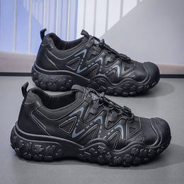 Męskie Outdoorowe Buty Turystyczne Oddychająca Cholewka Średni Obcas Podeszwa Rugged Sznurowane