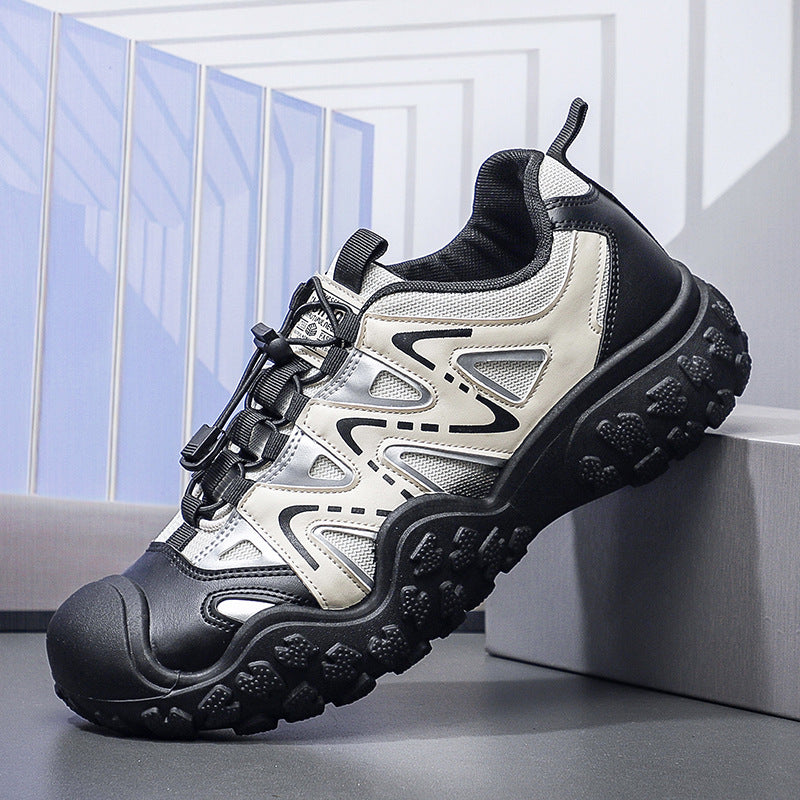 Męskie Outdoorowe Buty Turystyczne Oddychająca Cholewka Średni Obcas Podeszwa Rugged Sznurowane