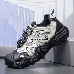 Męskie Outdoorowe Buty Turystyczne Oddychająca Cholewka Średni Obcas Podeszwa Rugged Sznurowane