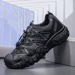 Męskie Outdoorowe Buty Turystyczne Oddychająca Cholewka Średni Obcas Podeszwa Rugged Sznurowane