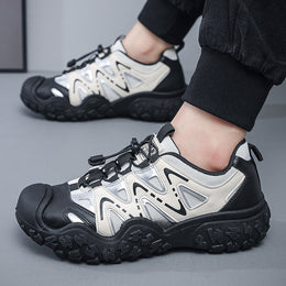 Męskie Outdoorowe Buty Turystyczne Oddychająca Cholewka Średni Obcas Podeszwa Rugged Sznurowane