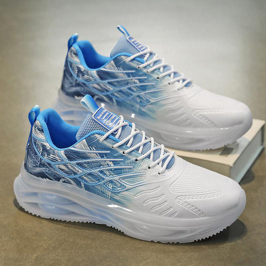 Męskie Sneakersy Na Platformie Z Siatkową Cholewką I Podeszwą Podwyższającą