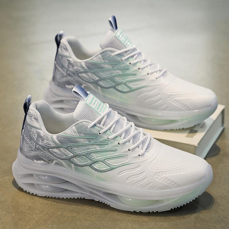 Męskie Sneakersy Na Platformie Z Siatkową Cholewką I Podeszwą Podwyższającą
