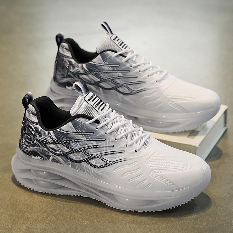 Męskie Sneakersy Na Platformie Z Siatkową Cholewką I Podeszwą Podwyższającą