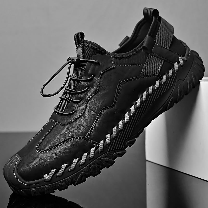 Męskie Buty Wsuwane Z Mikrofibry Z Miękką Gumową Podeszwą