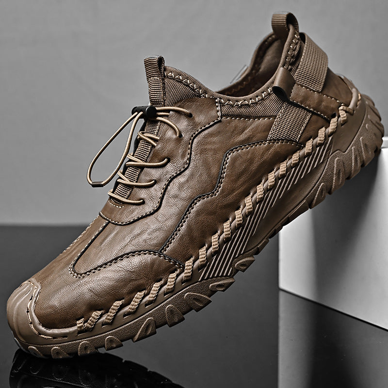 Męskie Buty Wsuwane Z Mikrofibry Z Miękką Gumową Podeszwą