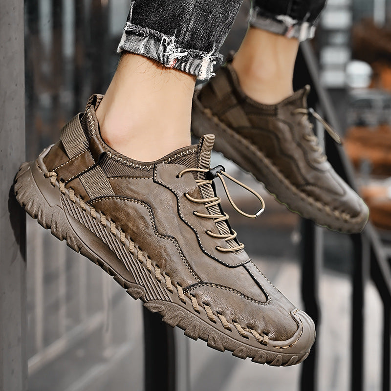 Męskie Buty Wsuwane Z Mikrofibry Z Miękką Gumową Podeszwą