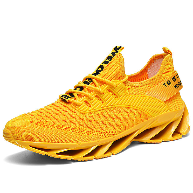 Męskie Oddychające Sneakersy z Siatki z Gumową Podeszwą Blade i Sznurowaniem