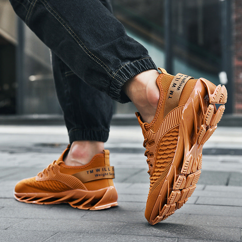 Męskie Oddychające Sneakersy z Siatki z Gumową Podeszwą Blade i Sznurowaniem