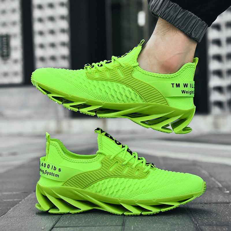 Męskie Oddychające Sneakersy z Siatki z Gumową Podeszwą Blade i Sznurowaniem