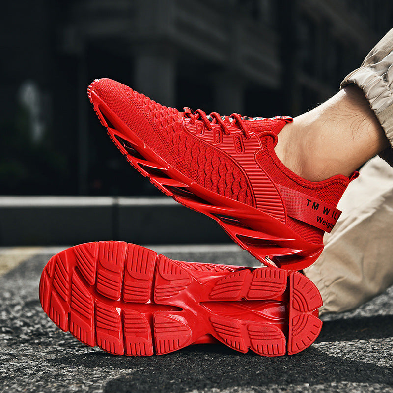 Męskie Oddychające Sneakersy z Siatki z Gumową Podeszwą Blade i Sznurowaniem