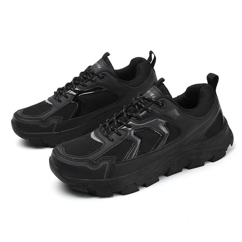 Męskie buty trekkingowe outdoor z oddychającą siateczką, sznurowaniem z przodu i gumową podeszwą