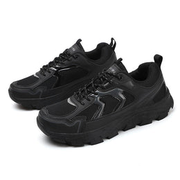 Męskie buty trekkingowe outdoor z oddychającą siateczką, sznurowaniem z przodu i gumową podeszwą