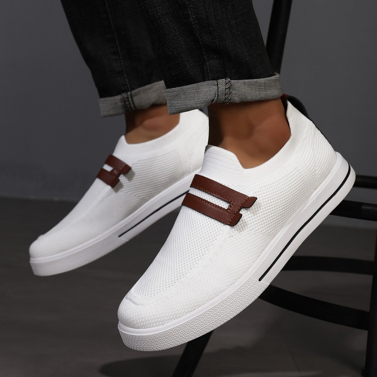Męskie Letnie Buty Wsuwane Z OddychająCą Siateczką I Lekką Gumową Podeszwą