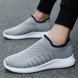Męskie Trampki Fly-Knit Na Płaskim Obcasie, Lekka Konstrukcja