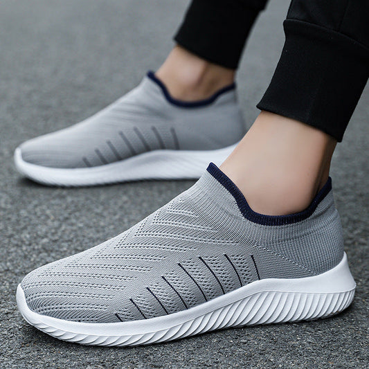 Męskie Trampki Fly-Knit Na Płaskim Obcasie, Lekka Konstrukcja