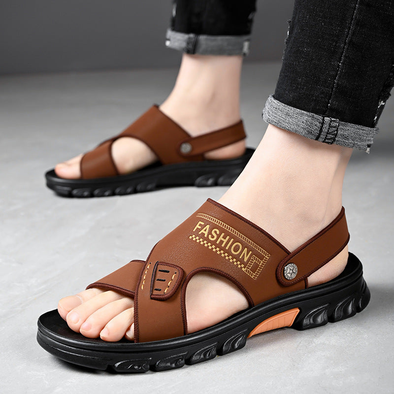 Meskie Letnie Sandaly Z Otwartym Noskiem, Antyposliznowy Design