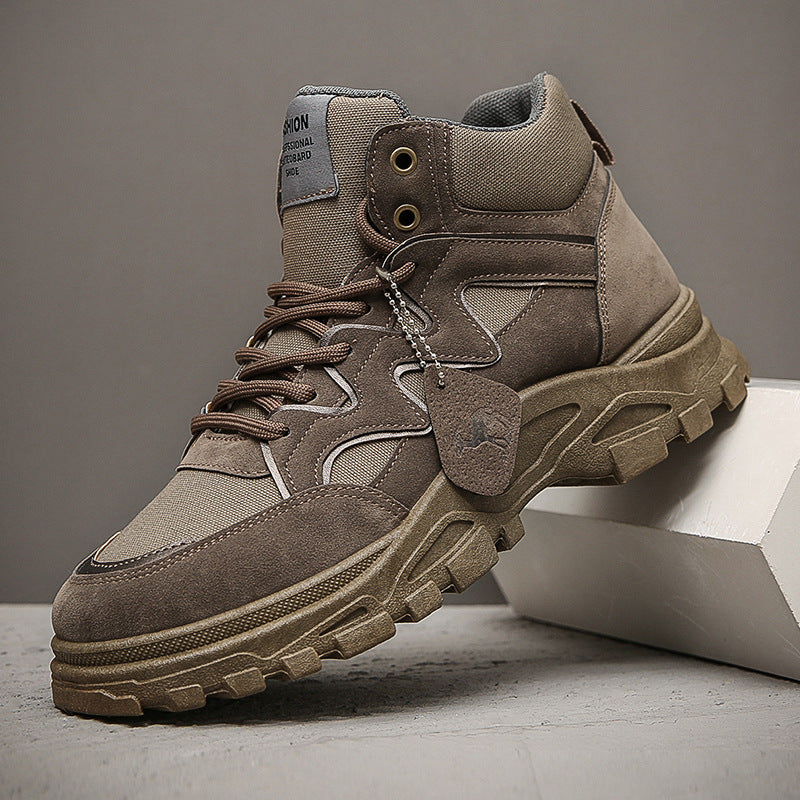 Meskie Zimowe Buty High Top Z Gorna Czescia Pu, Gumowa Podeszwa, Sznurowane