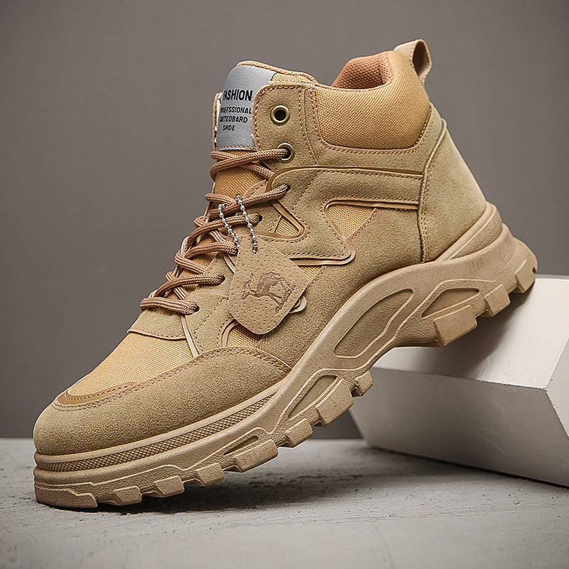 Meskie Zimowe Buty High Top Z Gorna Czescia Pu, Gumowa Podeszwa, Sznurowane