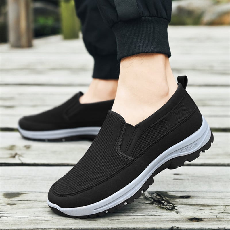 Męskie Wsuwane Buty z Tkaniny Canvas z Oddychającą Cholewką z Siatki i Gumową Podeszwą