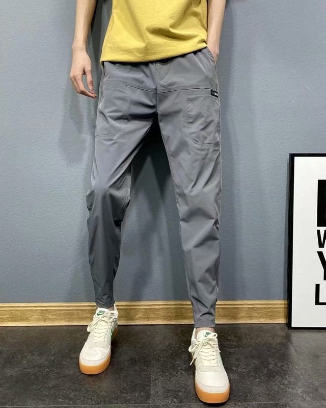 Męskie Jogger Spodnie Slim Fit Ze Ściągaczem, Elastyczne Nogawki, Lekkie i Przewiewne, Na Każdą Porę Roku