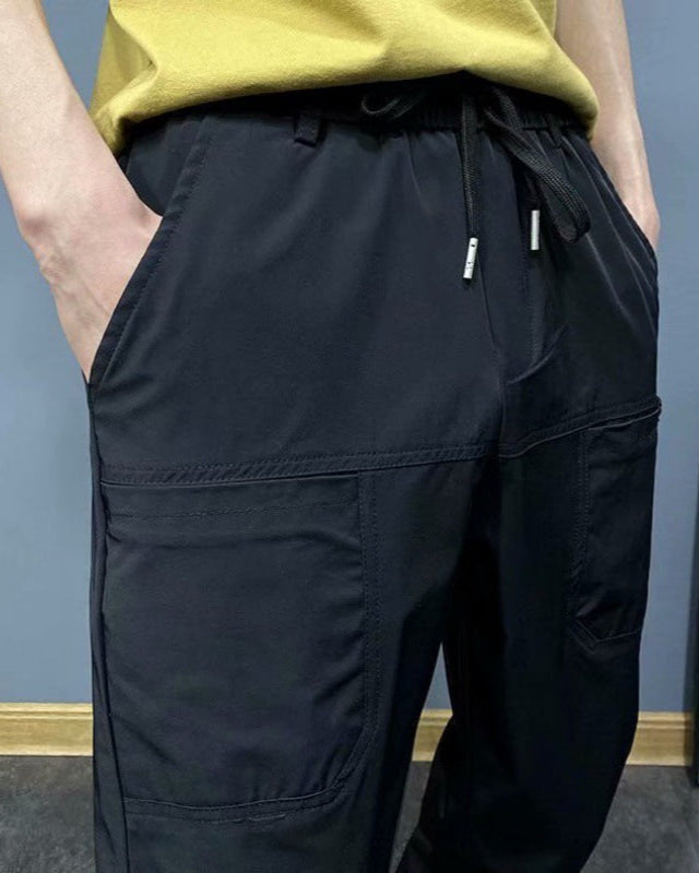 Męskie Jogger Spodnie Slim Fit Ze Ściągaczem, Elastyczne Nogawki, Lekkie i Przewiewne, Na Każdą Porę Roku