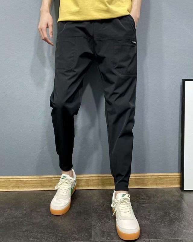 Męskie Jogger Spodnie Slim Fit Ze Ściągaczem, Elastyczne Nogawki, Lekkie i Przewiewne, Na Każdą Porę Roku