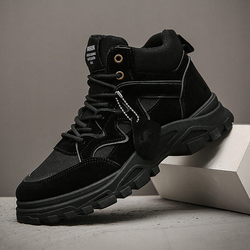 Meskie Zimowe Buty High Top Z Gorna Czescia Pu, Gumowa Podeszwa, Sznurowane