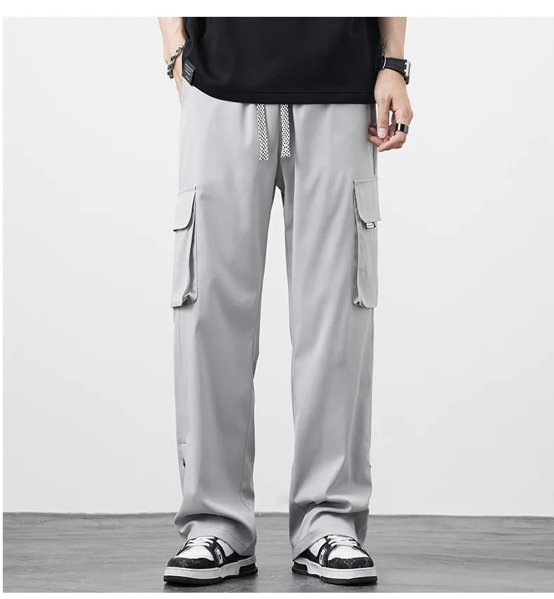 Męskie Letnie Ogrodniczki Plus Size, Luźny Krój, Prosta Nogawka, Lekkie i Przewiewne