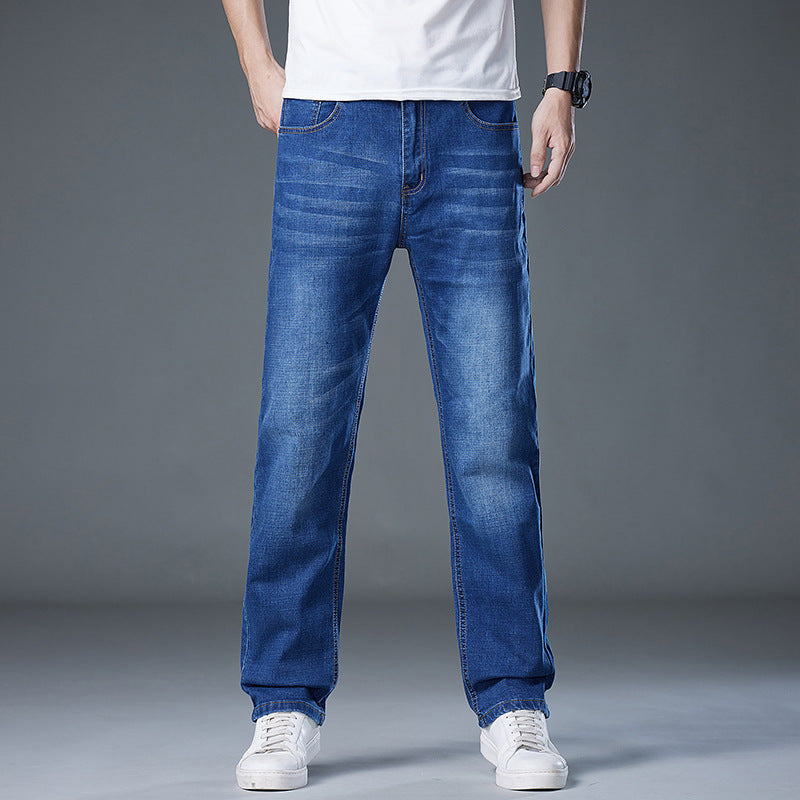 Meskie Dzinsy Plus Size Ze Swobodnym Straight Leg Krojem I Srednim Stanem