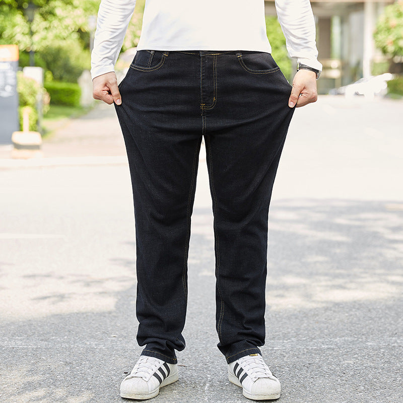 Meskie Dzinsy Plus Size Ze Swobodnym Straight Leg Krojem I Srednim Stanem