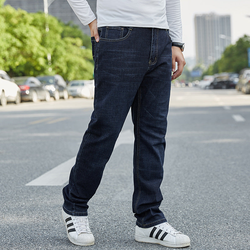 Meskie Dzinsy Plus Size Ze Swobodnym Straight Leg Krojem I Srednim Stanem