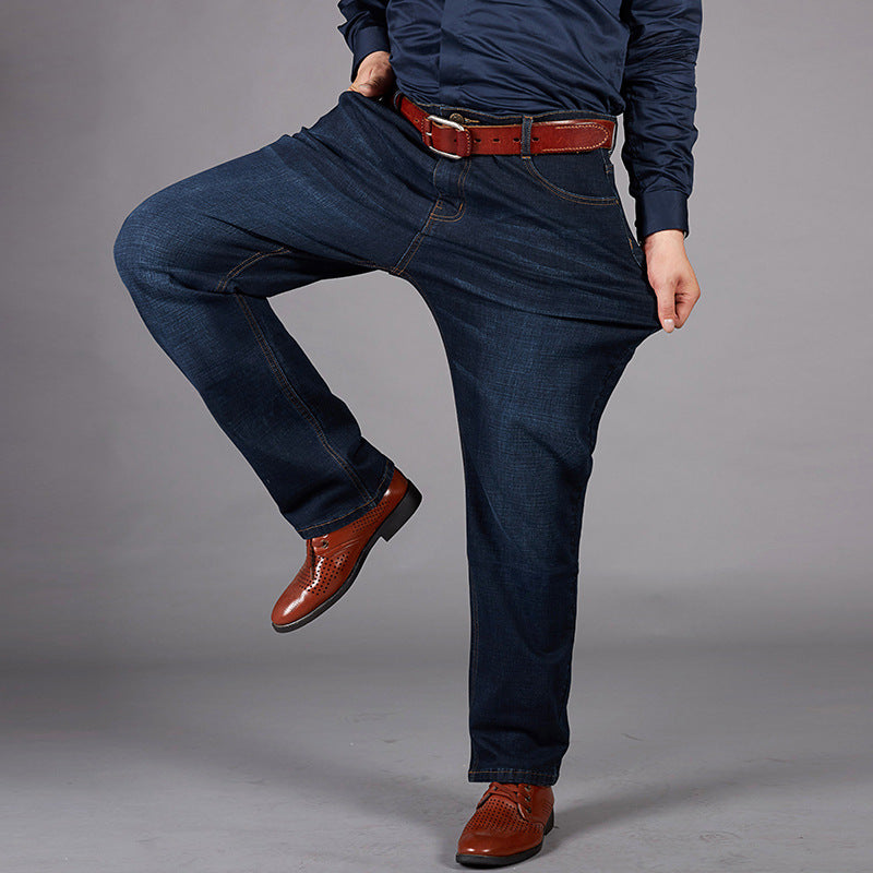 Meskie Dzinsy Plus Size Ze Swobodnym Straight Leg Krojem I Srednim Stanem