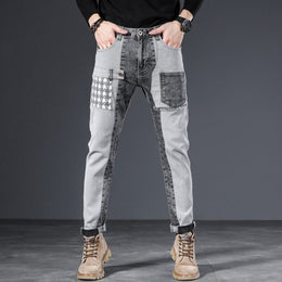 Meskie Wiosenne I Letnie Obcisle Skinnyjeans Do Kostek Z Elastycznym Stretchem