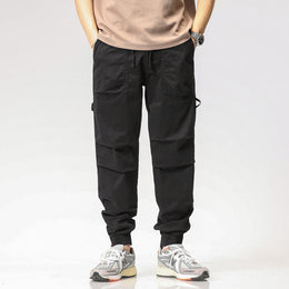 Meskie Letnie Spodnie Slim Fit Robocze Ze Zwezanymi Nogawkami I Rozporkiem Na Zamek