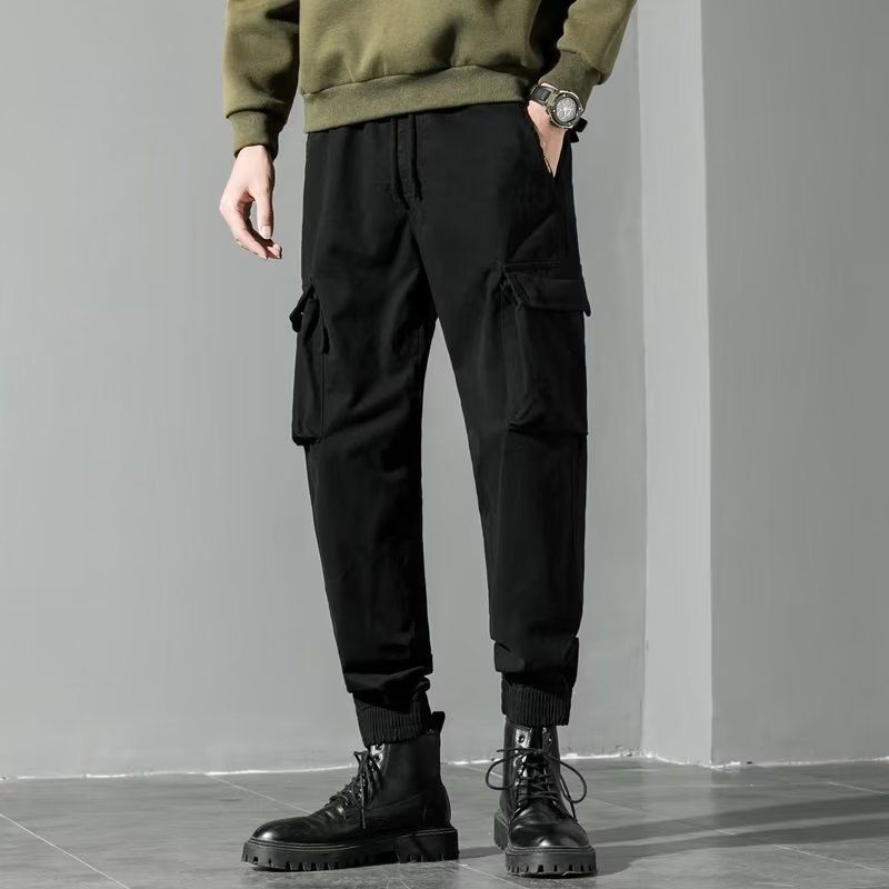 Meskie Wiosenne I Jesienne Luzone Spodnie Jogger Straight Leg Z Niskim Stanem I Oddychajaca Tkanina