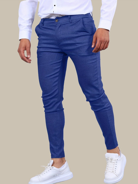Męskie Chinosy Skinny Fit ze Zwężaną Nogawką i Zapięciem na Zamek