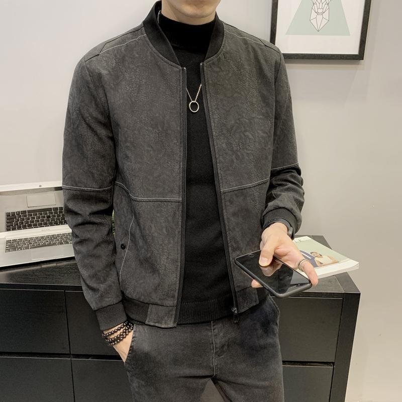 Męska Wiosenna Kurtka Sztruksowa Z Miękką Podszewką Faux Fur