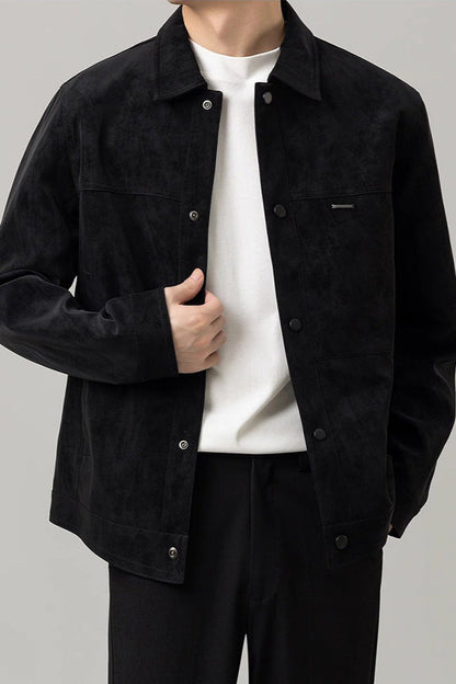 Męska Wiosenna Lekka Krótka Kurtka z Rękawami Standardowej Długości