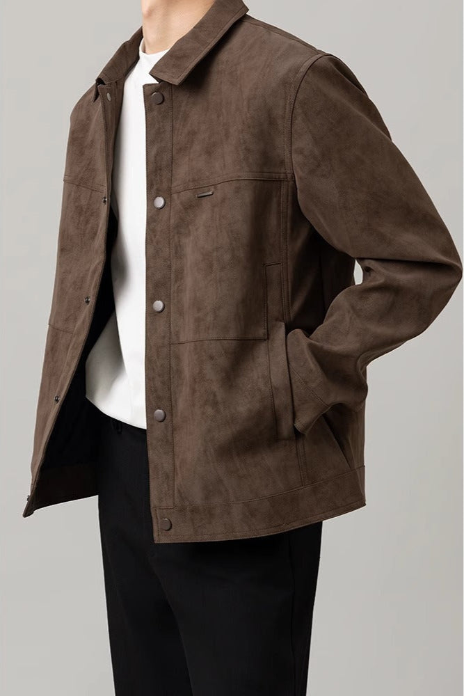 Męska Wiosenna Lekka Krótka Kurtka z Rękawami Standardowej Długości