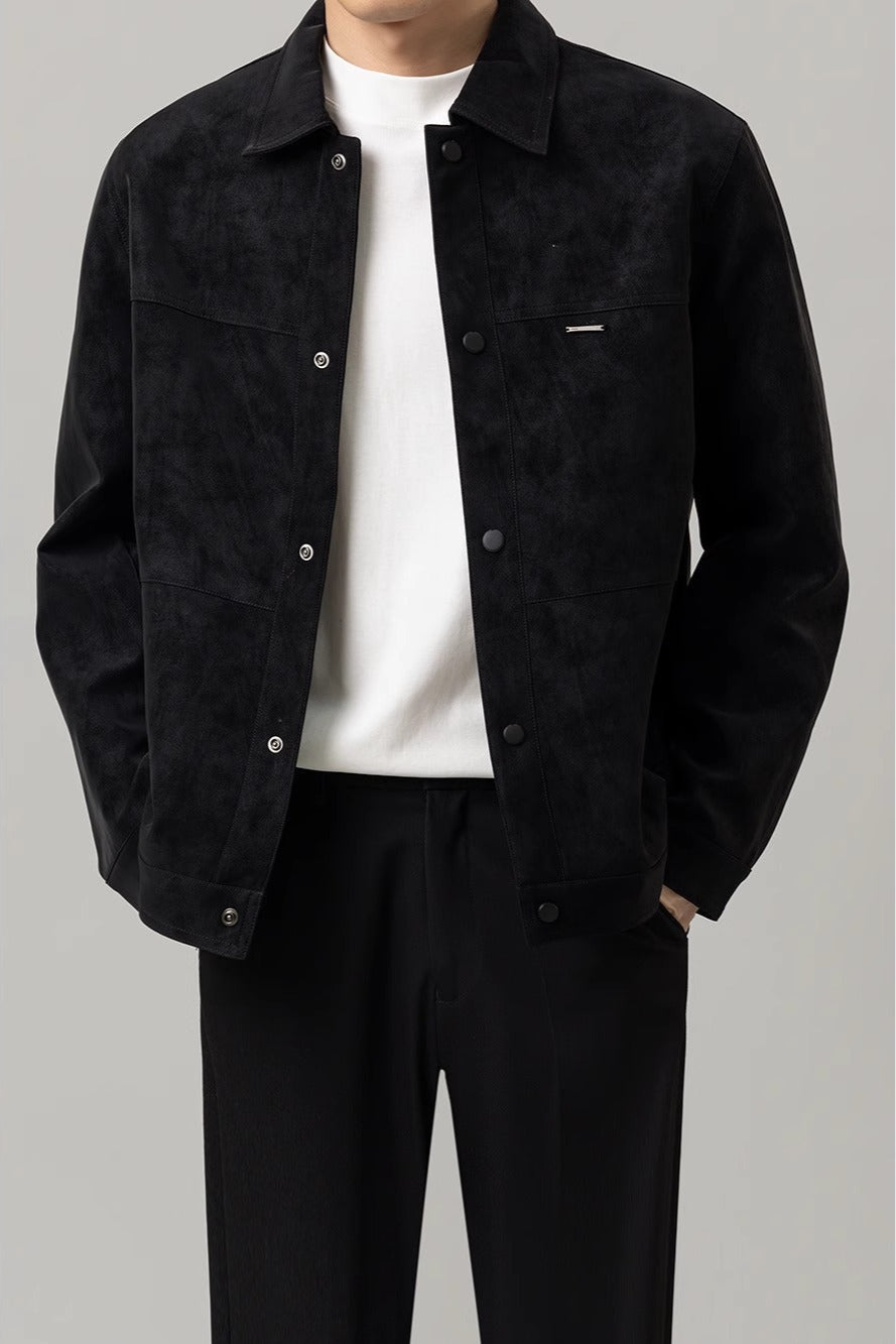 Męska Wiosenna Lekka Krótka Kurtka z Rękawami Standardowej Długości