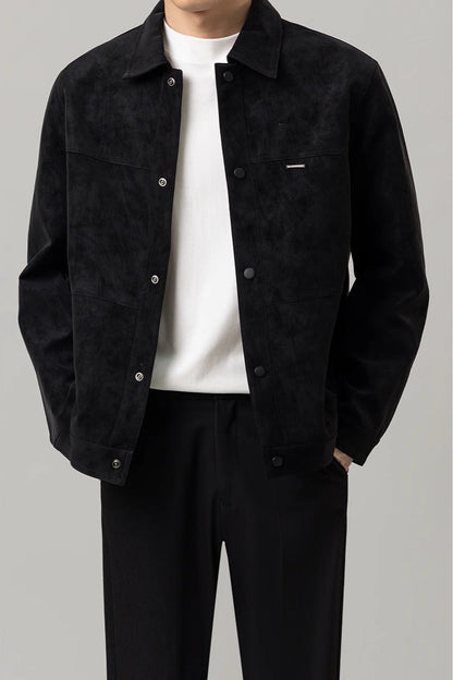 Męska Wiosenna Lekka Krótka Kurtka z Rękawami Standardowej Długości