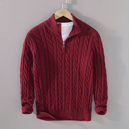Męski Sweter Kurtka Zimowa z Zamkiem i Luźnym Krojem