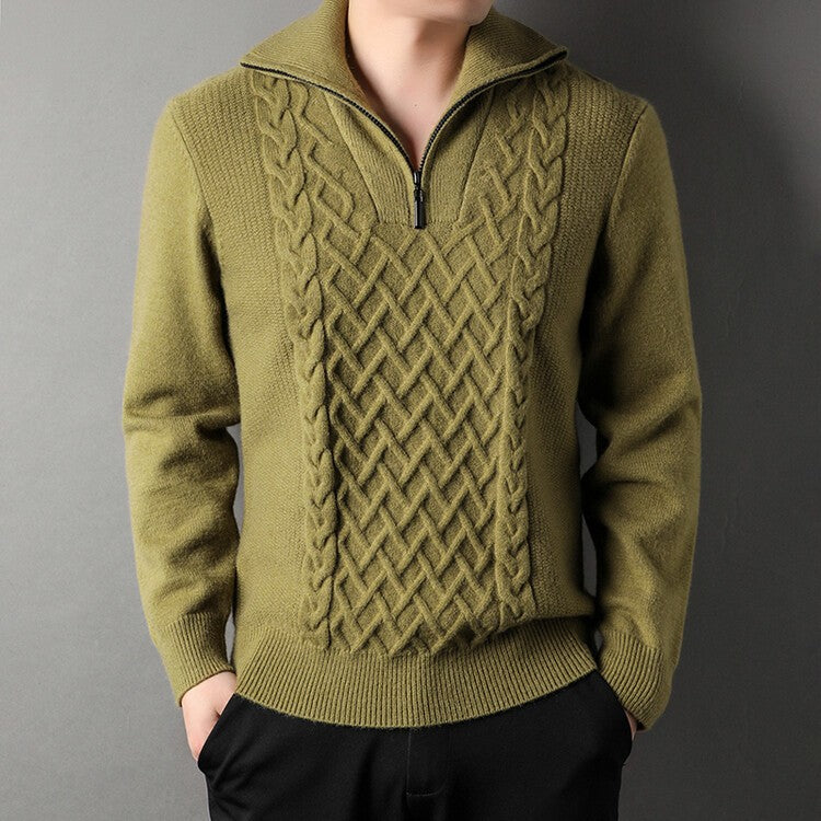 Męski Sweter Kardigan Wiosenny z Otwartym Przodem