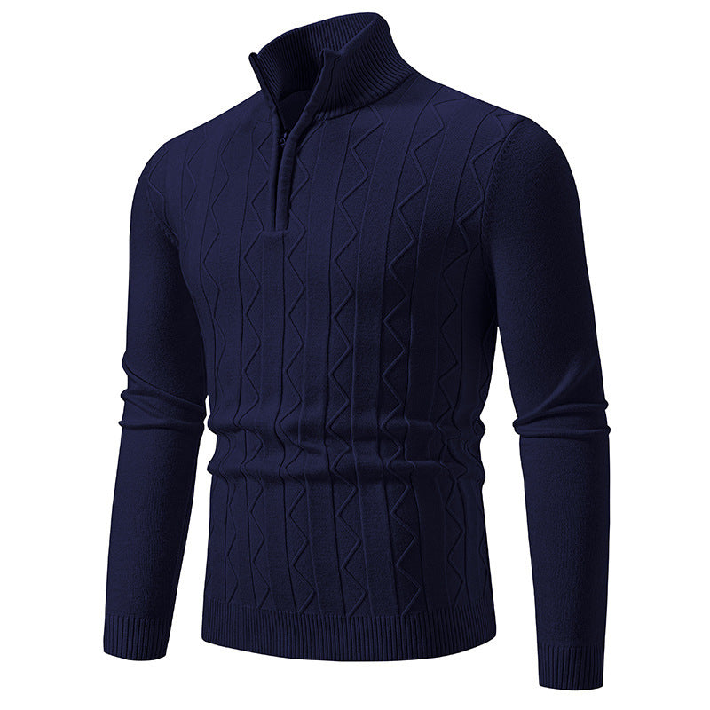 Meska Zimowa Dzianinowa Bluza, Slim Fit, Dlogi Rekaw